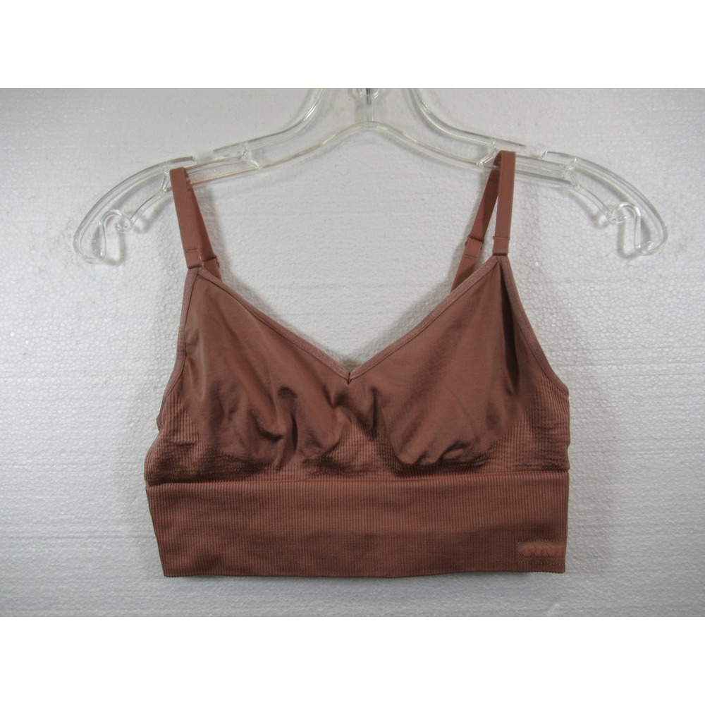 Victoria's Secret PINK Seamless Crop Sports Bra Small Mauve Wireless Pullover